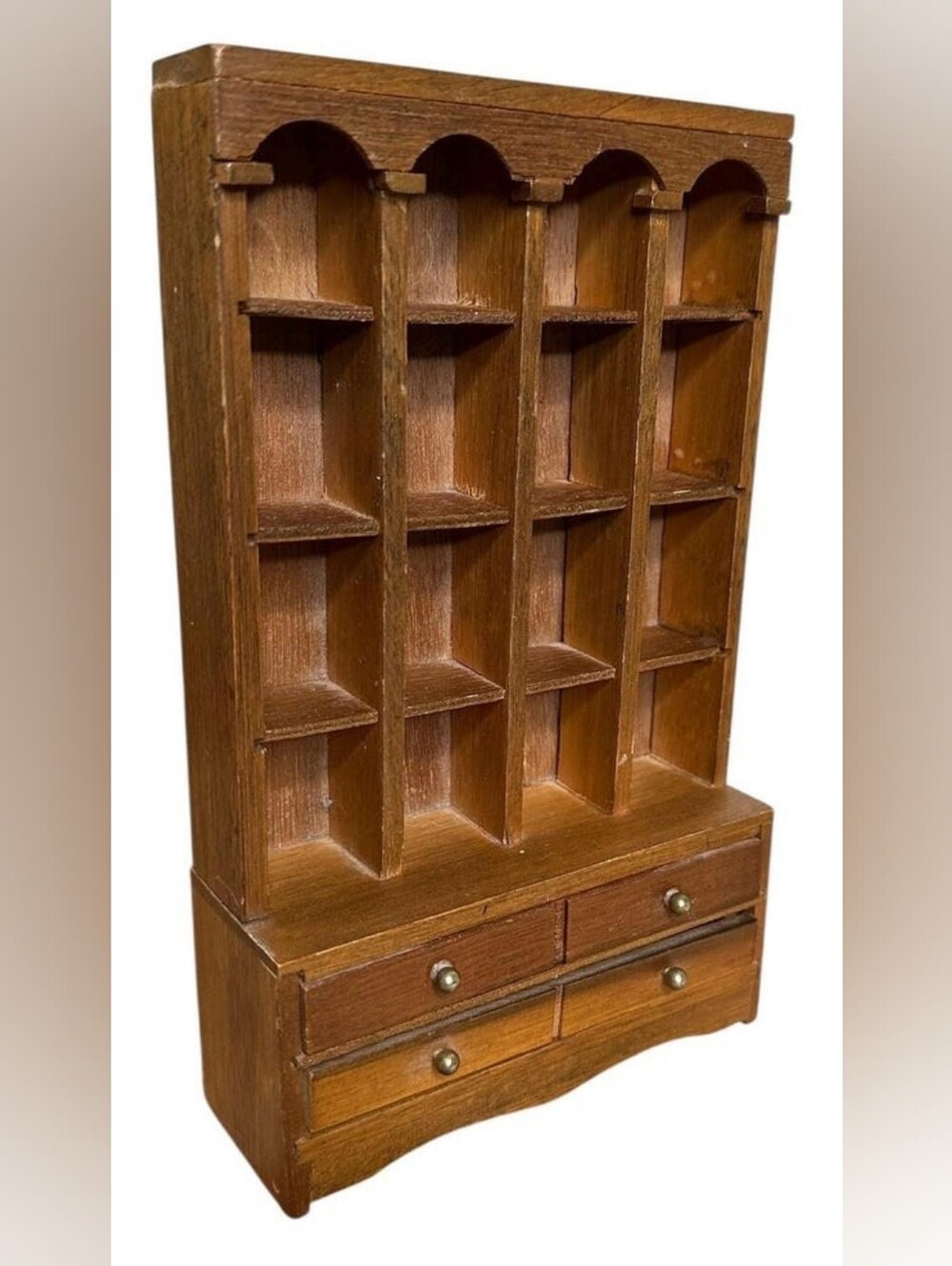 Vintage Wooden Miniatire Hitch with Drawers For Thimbles Or Dollhouse